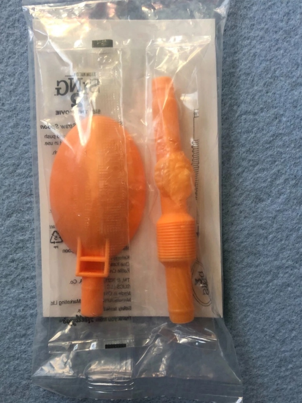 KELLOGGS CEREAL SING Movie ORANGE STRAW SPOON PRIZE NEW SEALED 2021